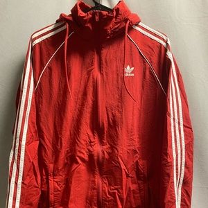 Red adidas windbreaker